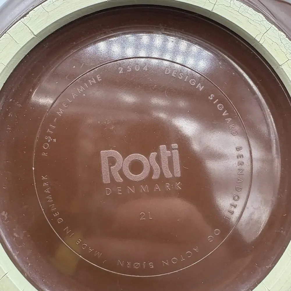 Rosti Denmark Mixing Bowls Lot of 2 Melamine 2L & 1.5L‎ Brown Vintage